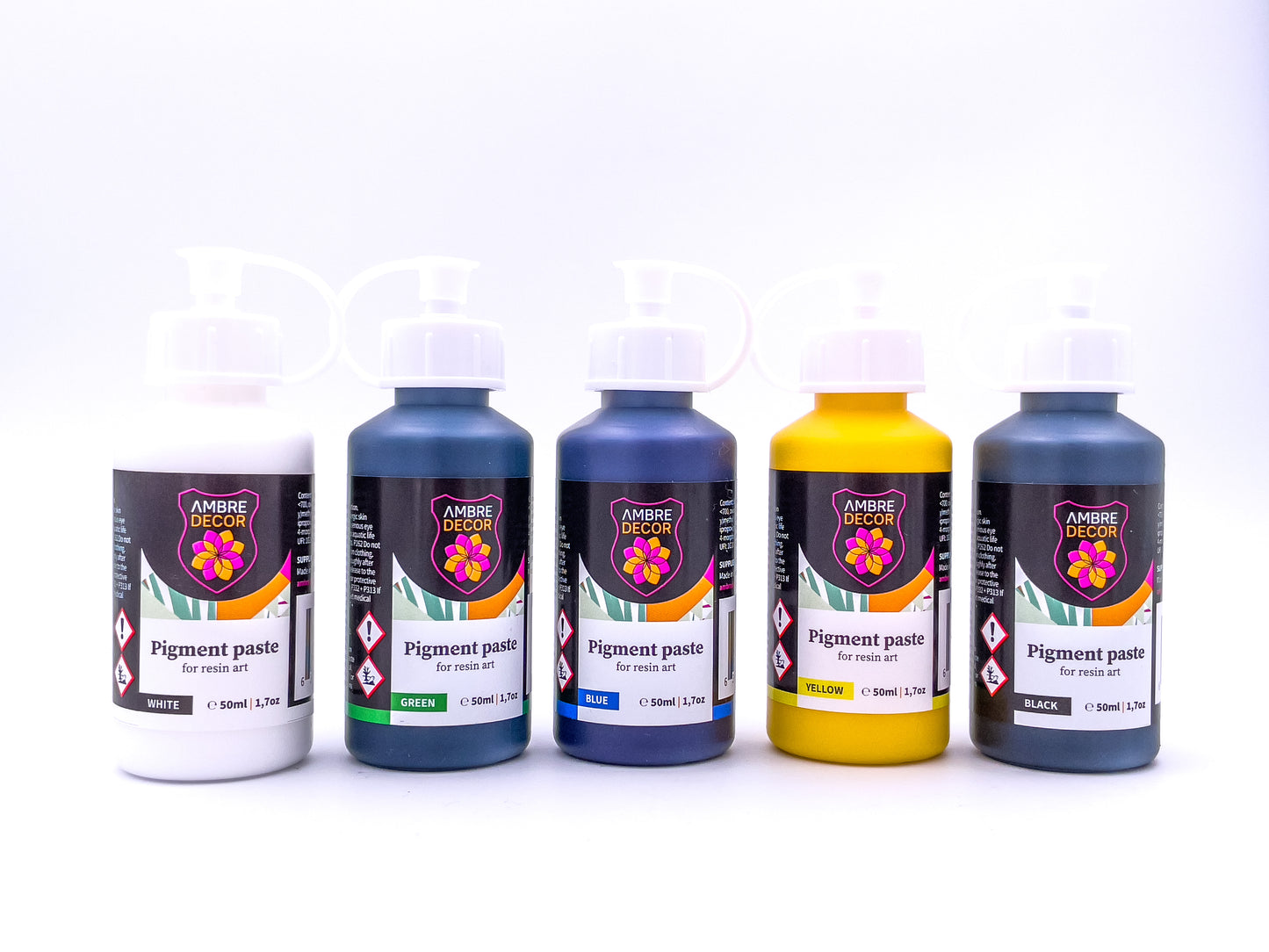 Pâtes pigmentaires pour art de la résine | Ensemble de 5 | 5 x 50 ml