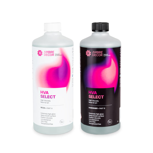 AmbreDecor®. Résine à haute viscosité pour l'art. Rapport de mélange 1:1. Volume 2 L.