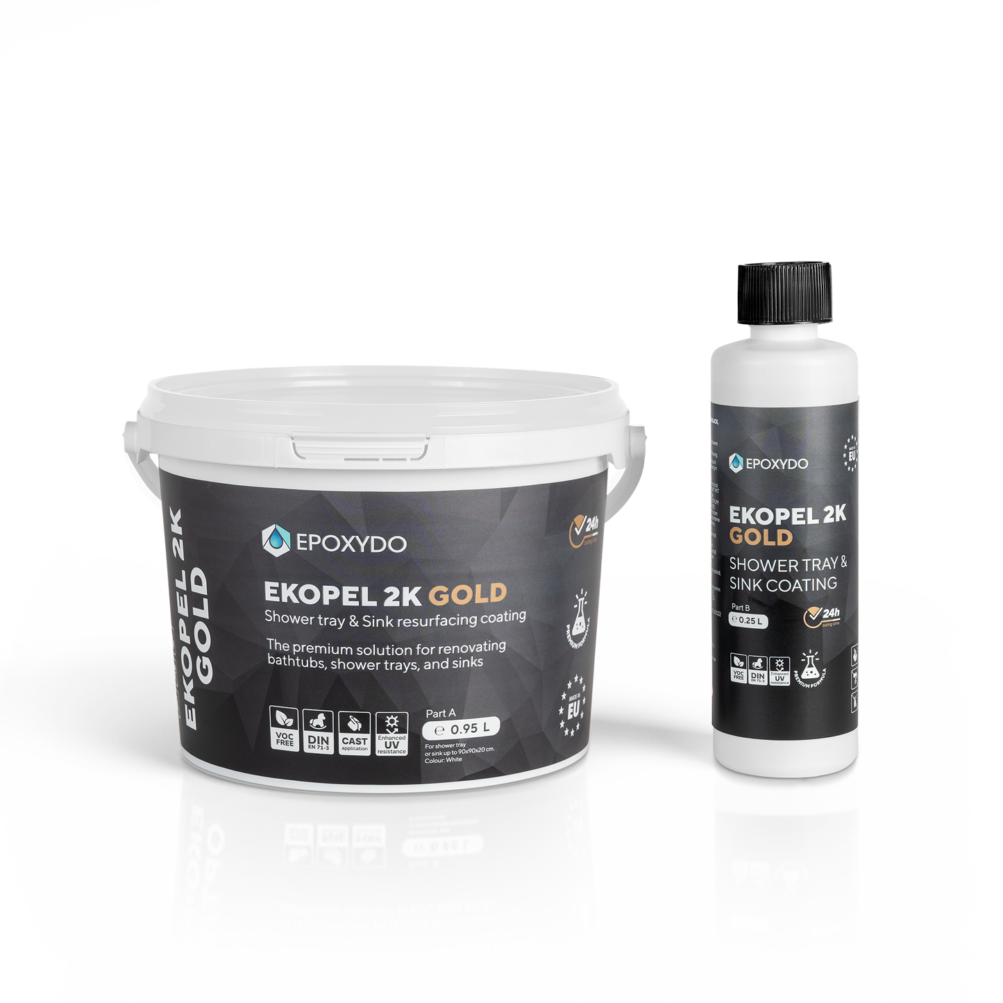 EKOPEL 2K GOLD shower tray resurfacing set